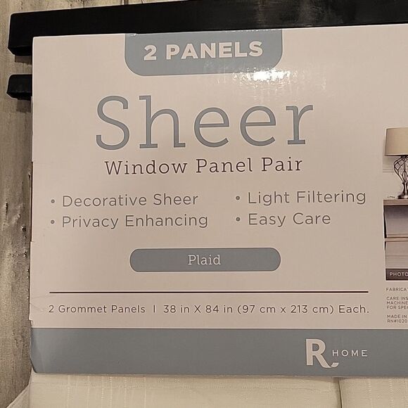 2 Panels Sheer Window Panel Pair - Picture 5 of 6